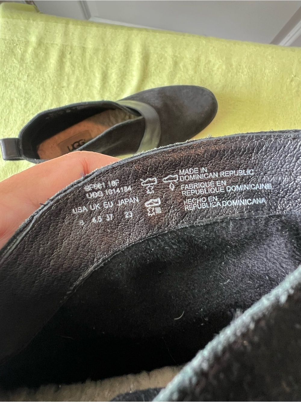 UGG Wright Black Suede Ankle Booties with Buckle Strap. Size 6 - Picture 7 of 10